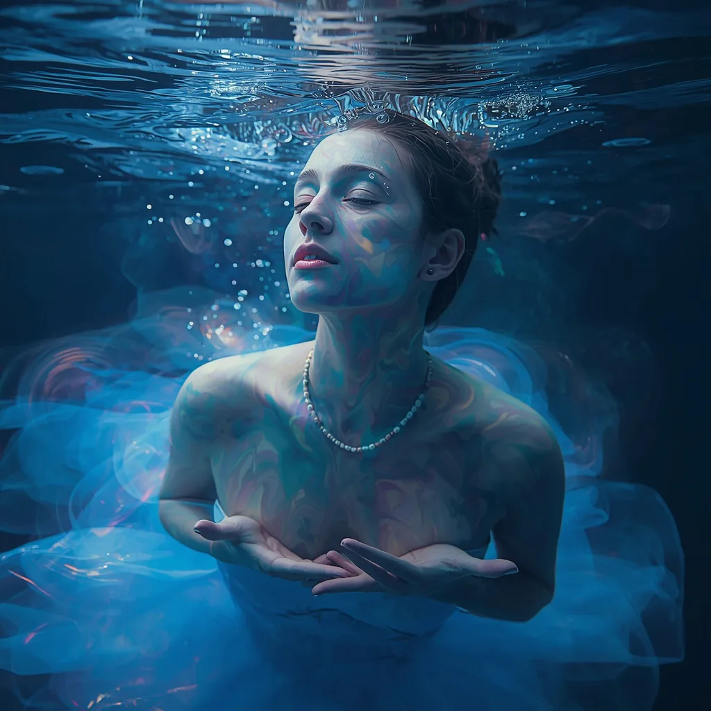 Chromatic Depths: An Abstract Underwater Ballet – cinematic ai prompts – AI generated example