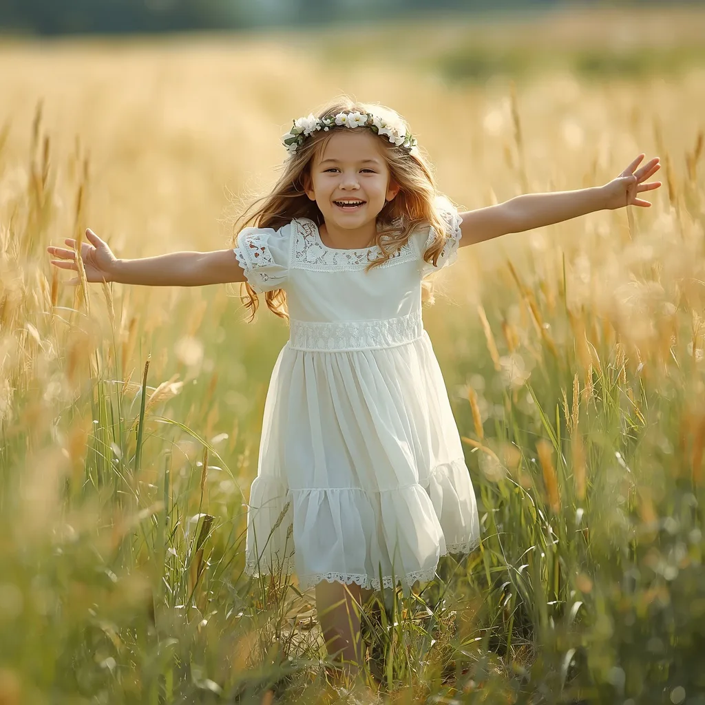 Prairie Princess: A Cute Girl in a White Lace Dress – indian girl ai prompts – AI generated example