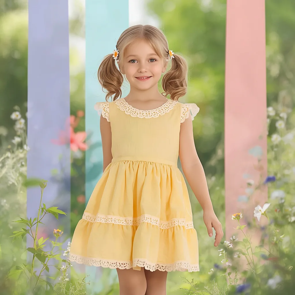 Sweet Young Girl in a Playful Pastel Western Dress – indian girl ai prompts – AI generated example
