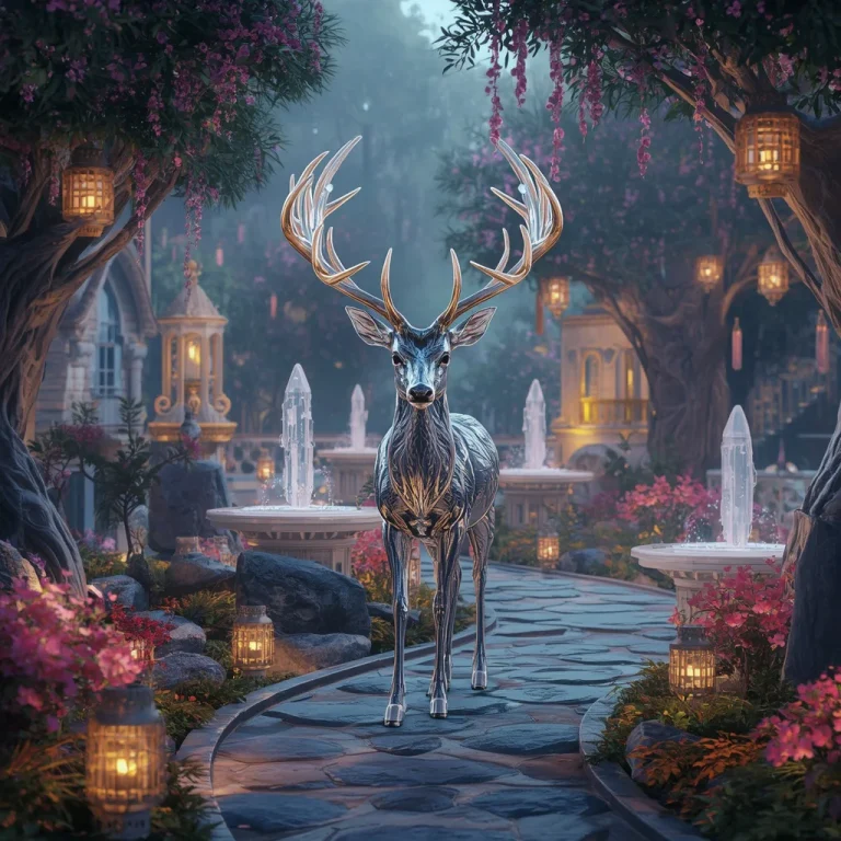 Glass Antler Deer Luxury Forest | Trending violet prompt — AI image prompt