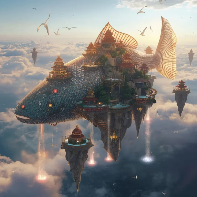 Luxury Giant Koi Fish Island Kingdom | chatgpt prompt for look — AI image prompt