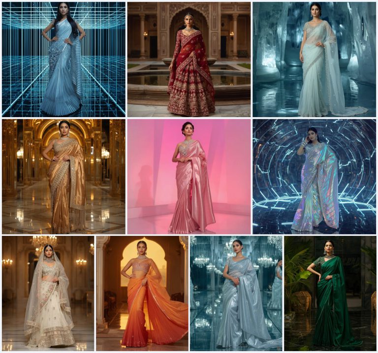 Top 10 Regal Saree AI Prompts for Palace Courtyard Photoshoots | Prompt for gemini girl in saree in english — AI image prompt