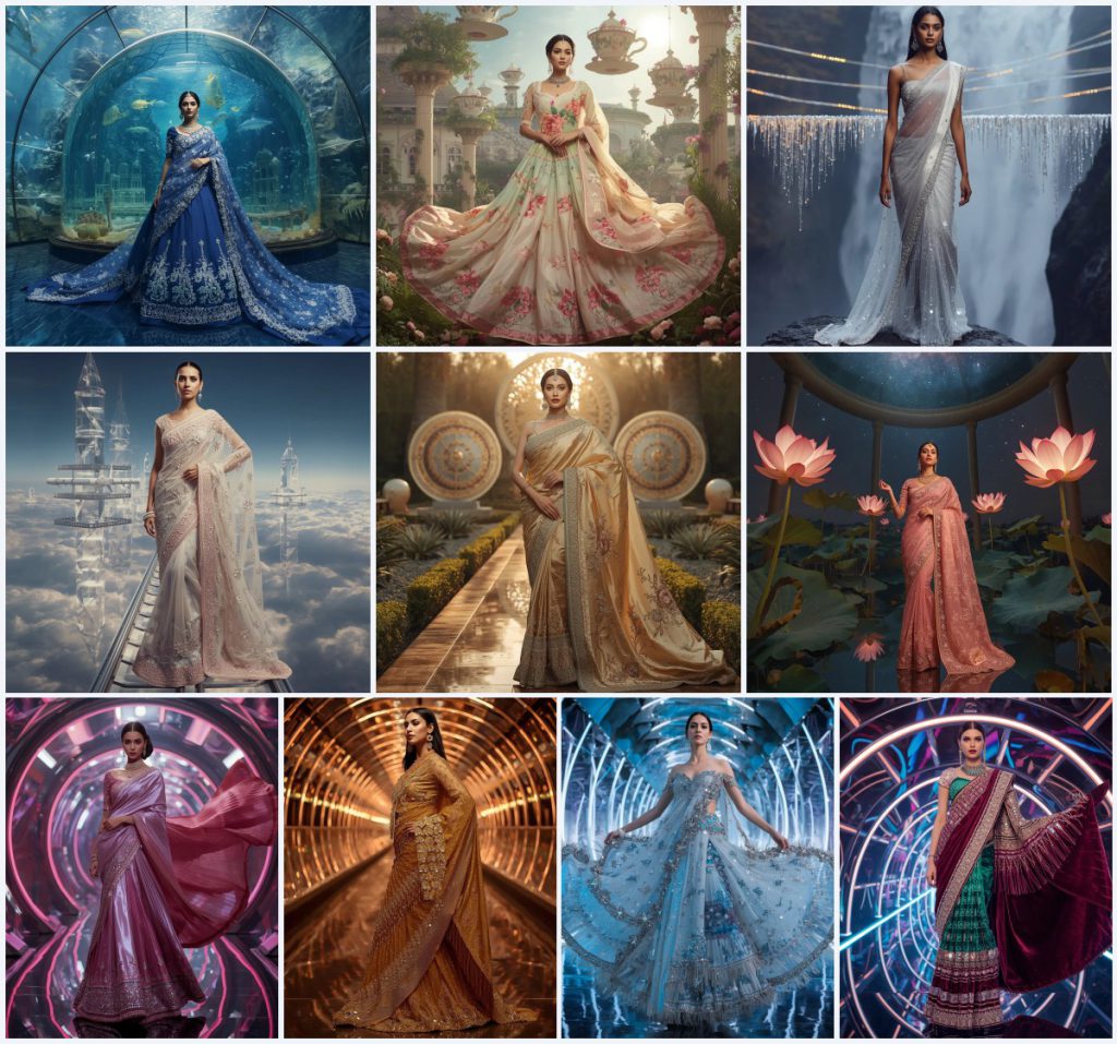 Top 10 Timeless Saree AI Prompts for Grand Heritage Library Interiors | prompt for saree for wedding — AI image prompt